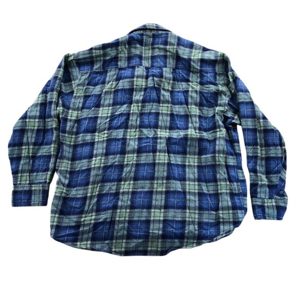 McGregor Bagpiper Mens Shirt Large Flannel Long Sleeve Plaid Classic Blue Y2K - Picture 2 of 12